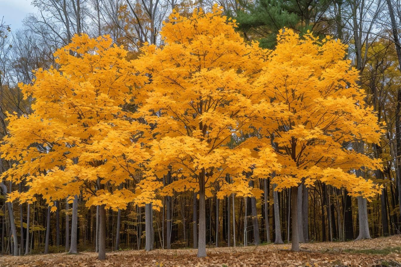 Yellow maple trees : nature's golden autumn spectacle