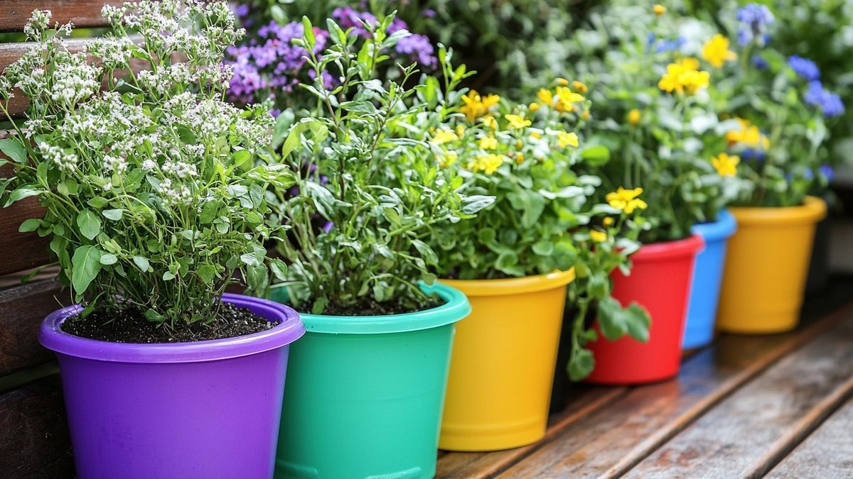 The Clever Way To Reuse Old Plastic Pots In Your Garden
