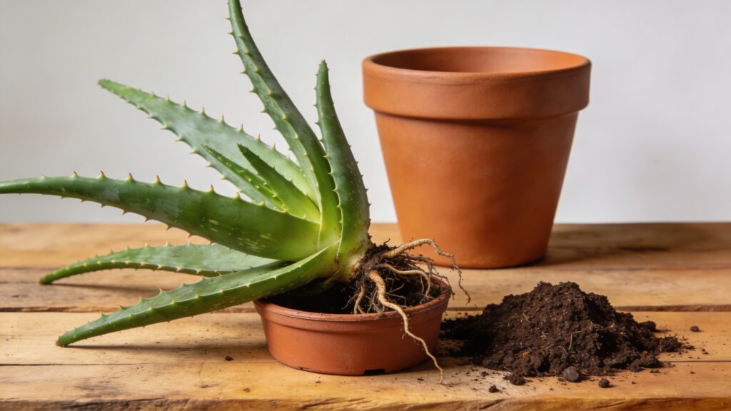 Aloe Vera - Aloe vera Repotting: When & How to Do It Right