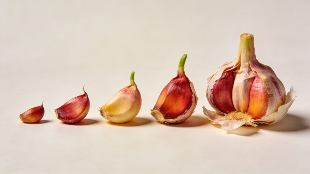 Garlic - Allium sativum Growth Rate & Size Guide