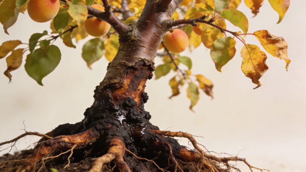 Why does my Apricot Tree - Prunus armeniaca have Root Rot
