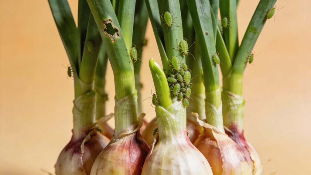 Why does my Garlic - Allium sativum have Aphids?