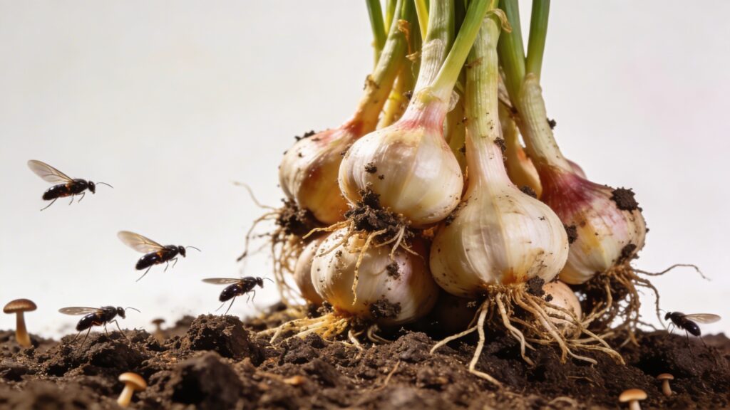 Why does my Garlic - Allium sativum have Fungus Gnats