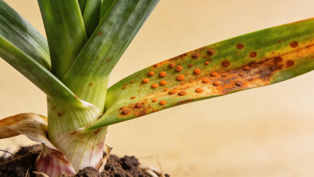 Why does my Garlic - Allium sativum have Rust? Causes & Fixes