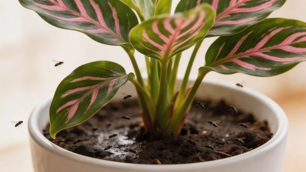 Why does my Rose - Painted Calathea have Fungus Gnats?