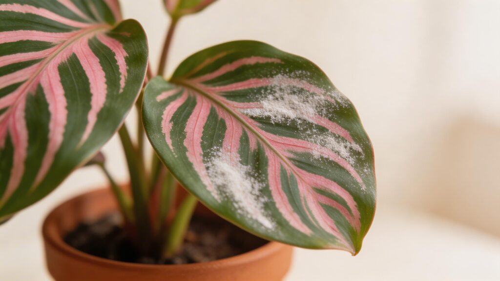 Why does my Rose-Painted Calathea have Powdery Mildew?